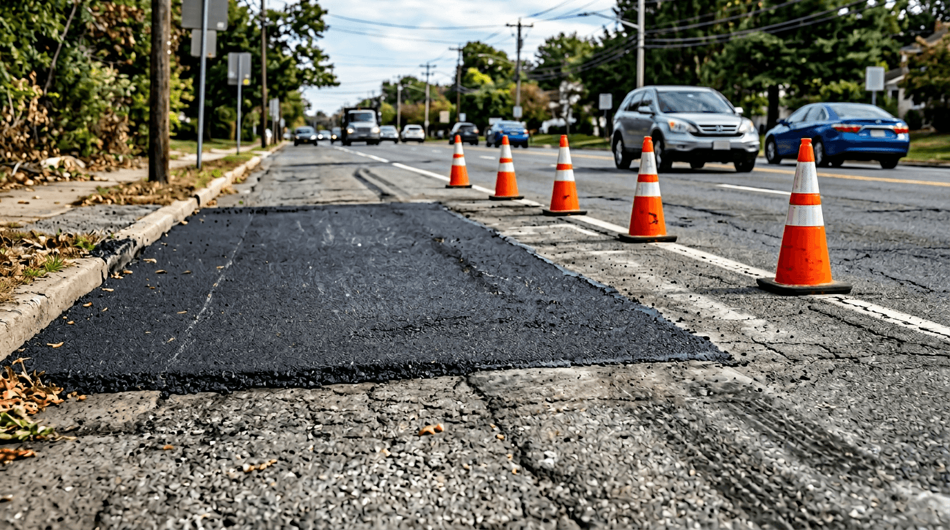 Отремонтированный участок дороги после сдачи