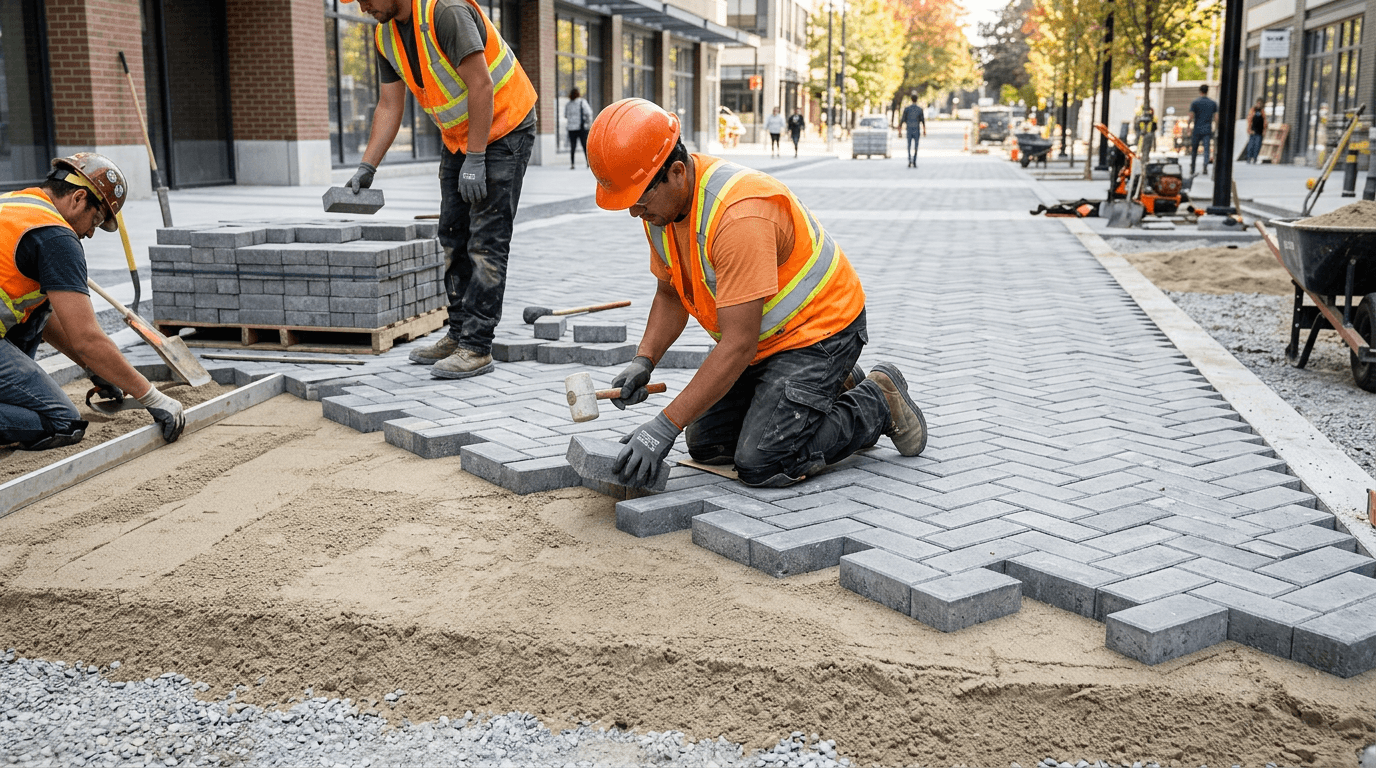 Укладка тротуарной плитки