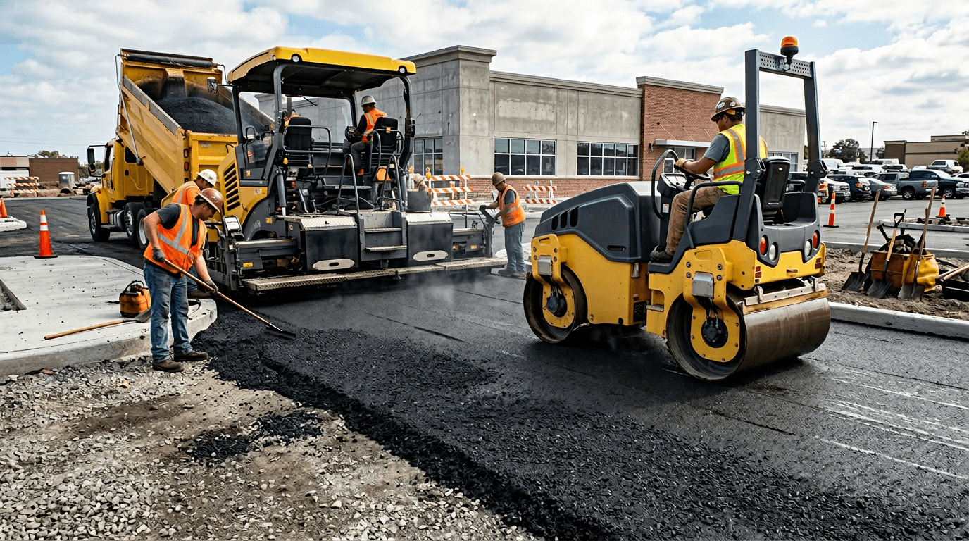 Укладка асфальта на парковке