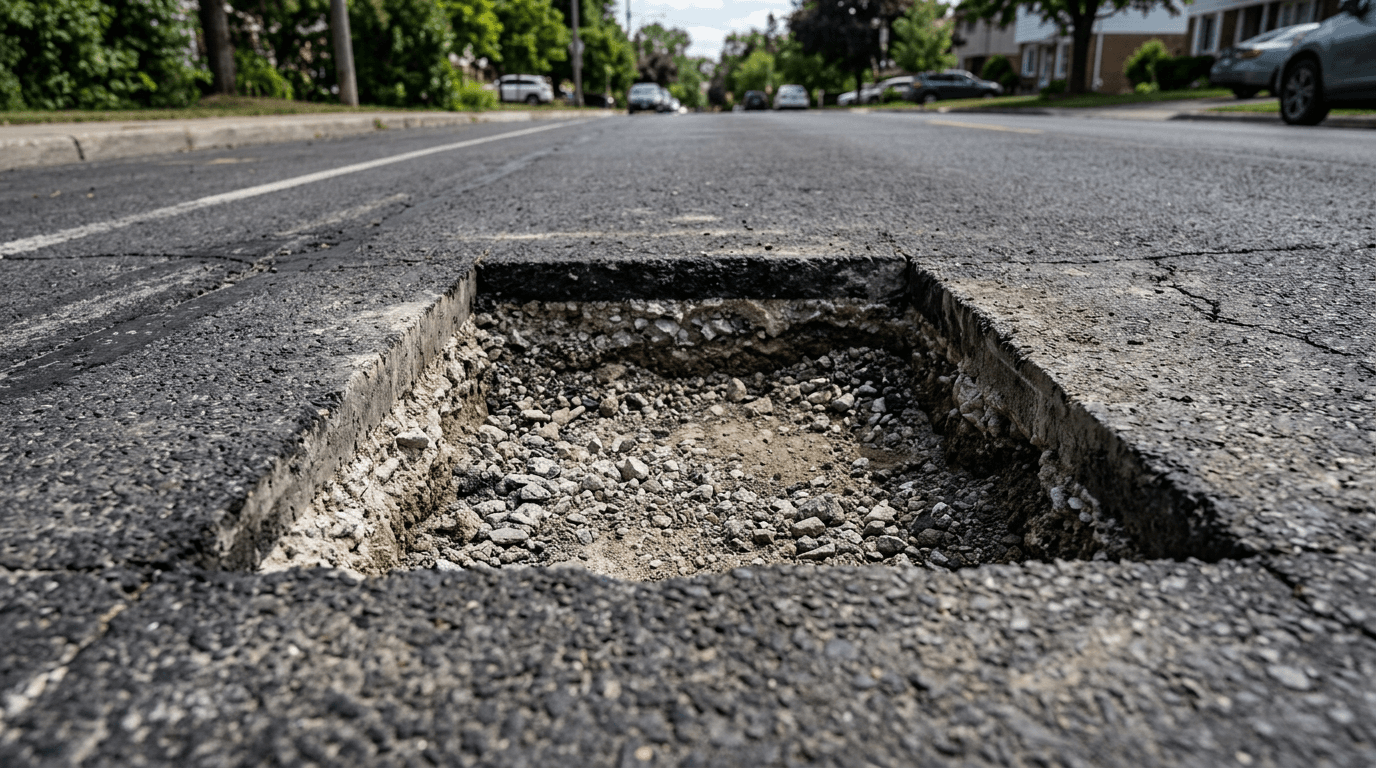 Подготовка ямы к ремонту горячей смесью
